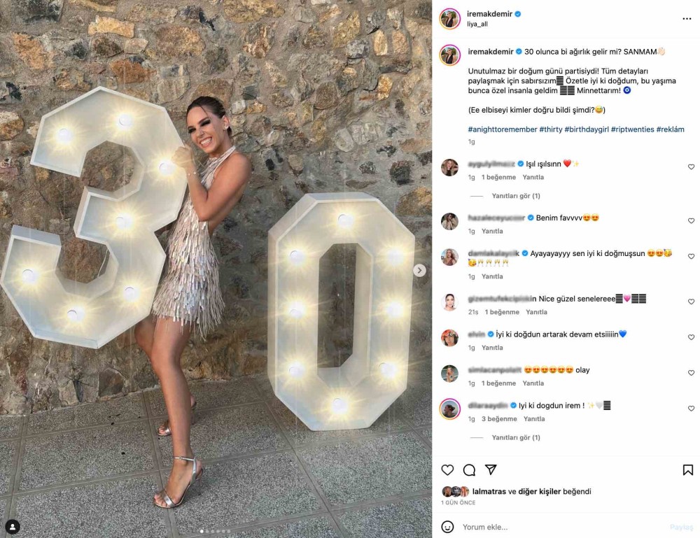 irem akdemir ataer in 30. yas gunu paylasimi begeni topladi